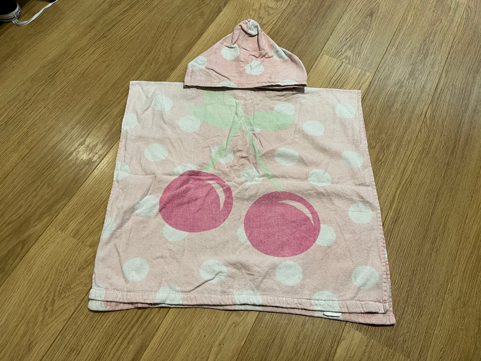 Leuke roze handdoek poncho met kersenprint, Ophalen of Verzenden, Gebruikt