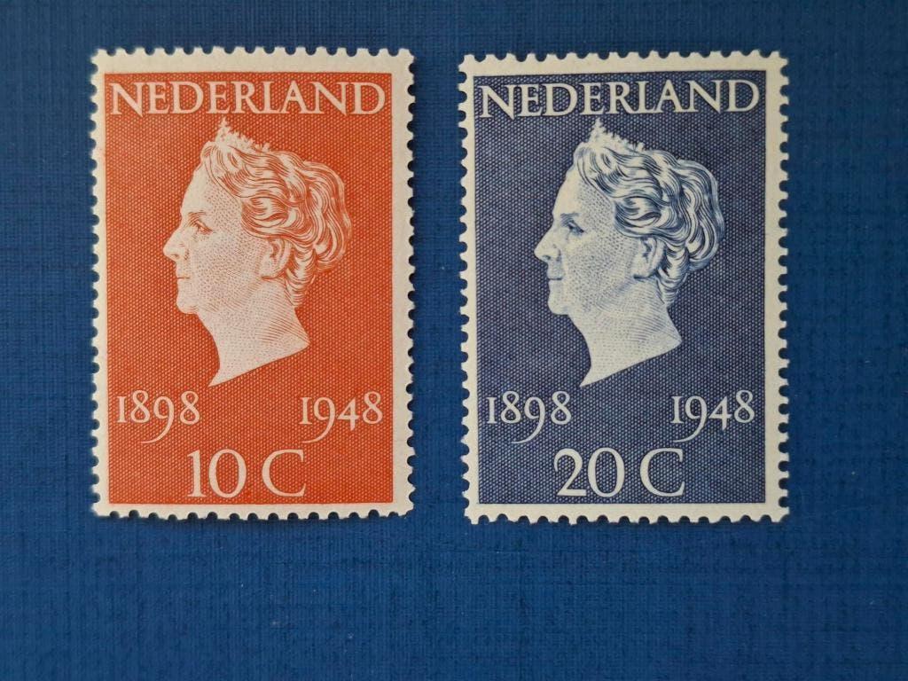 Postzegel NL 1948 PF 50 Jarig Jubileum Wilhelmina 19-04, Postzegels en Munten, Postzegels | Nederland, Ophalen of Verzenden, Na 1940