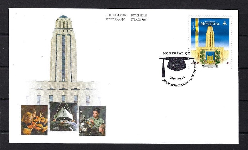 Canada FDC Mi. 2133  4-9-2003 (Montreal university), Ophalen of Verzenden, Onbeschreven, Rest van de wereld