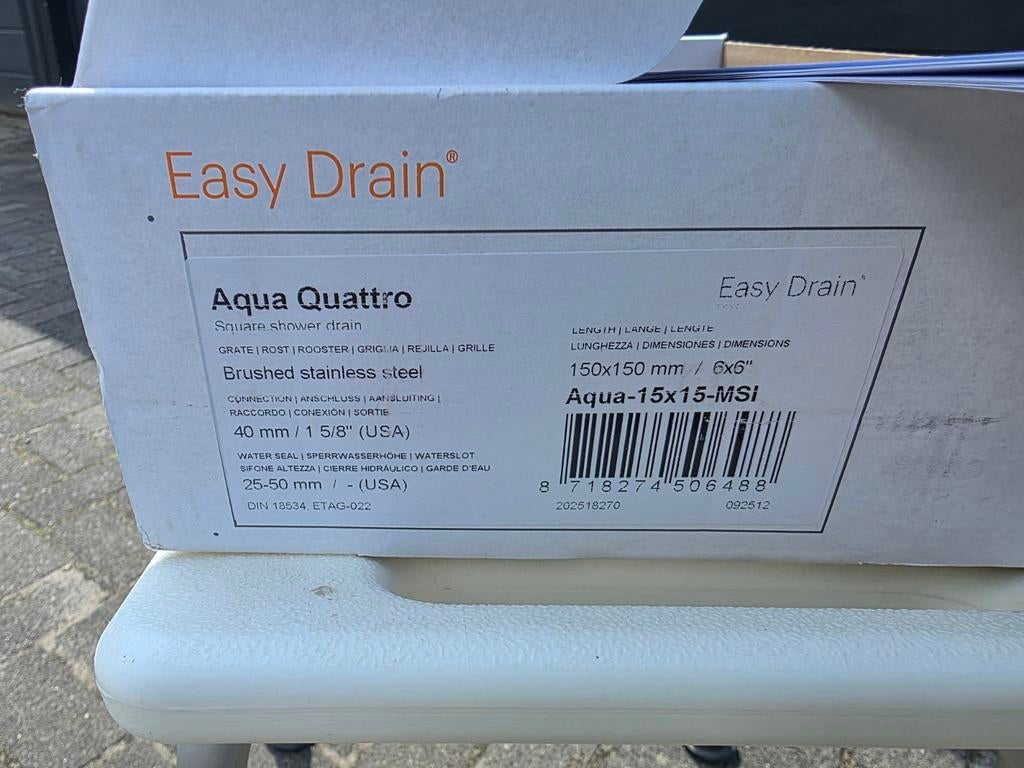 Easy drain douche put., Ophalen of Verzenden, Nieuw, Rvs, Douche