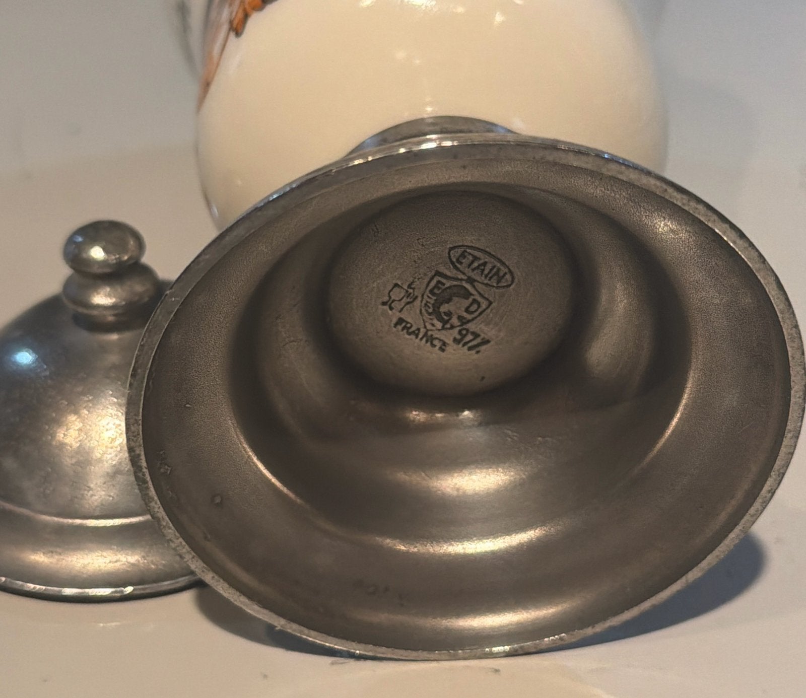 Antieke Opium Pot met Tinnen Deksel en Voet, Antiek en Kunst, Ophalen of Verzenden