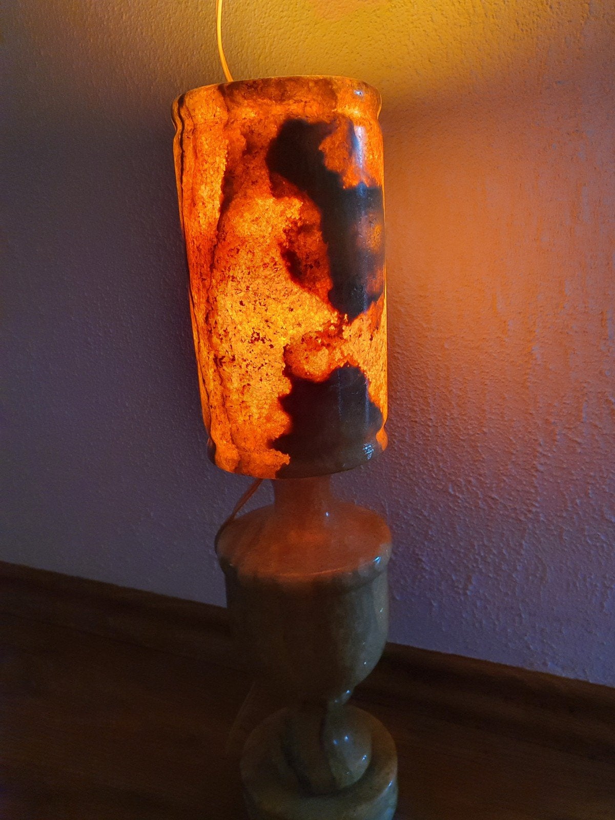 Albasten vintage tafellamp perfect voor een gezellige sfeer, Ophalen of Verzenden
