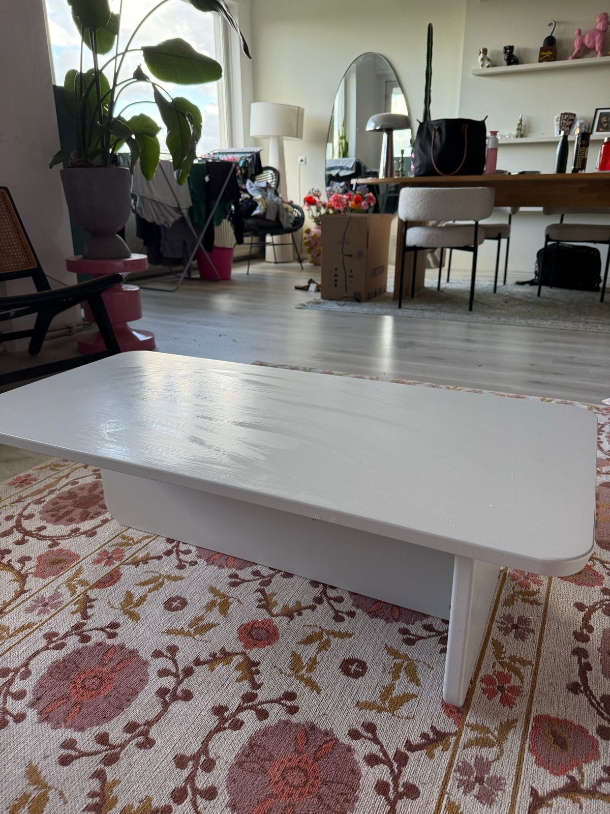 Karwei salontafel wit 100x48x30 cm, Ophalen, Gebruikt, 50 tot 100 cm, Rechthoekig