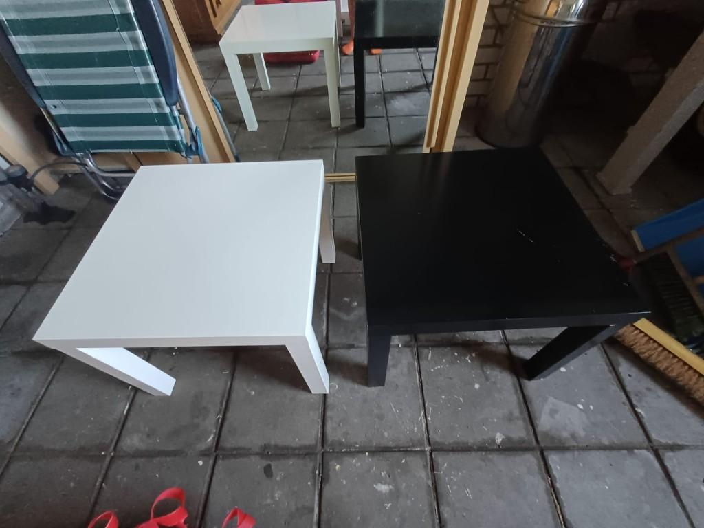 2 mooie zwart wit tafeltjes, Huis en Inrichting, Ophalen, 50 tot 100 cm, Vierkant, 50 tot 100 cm