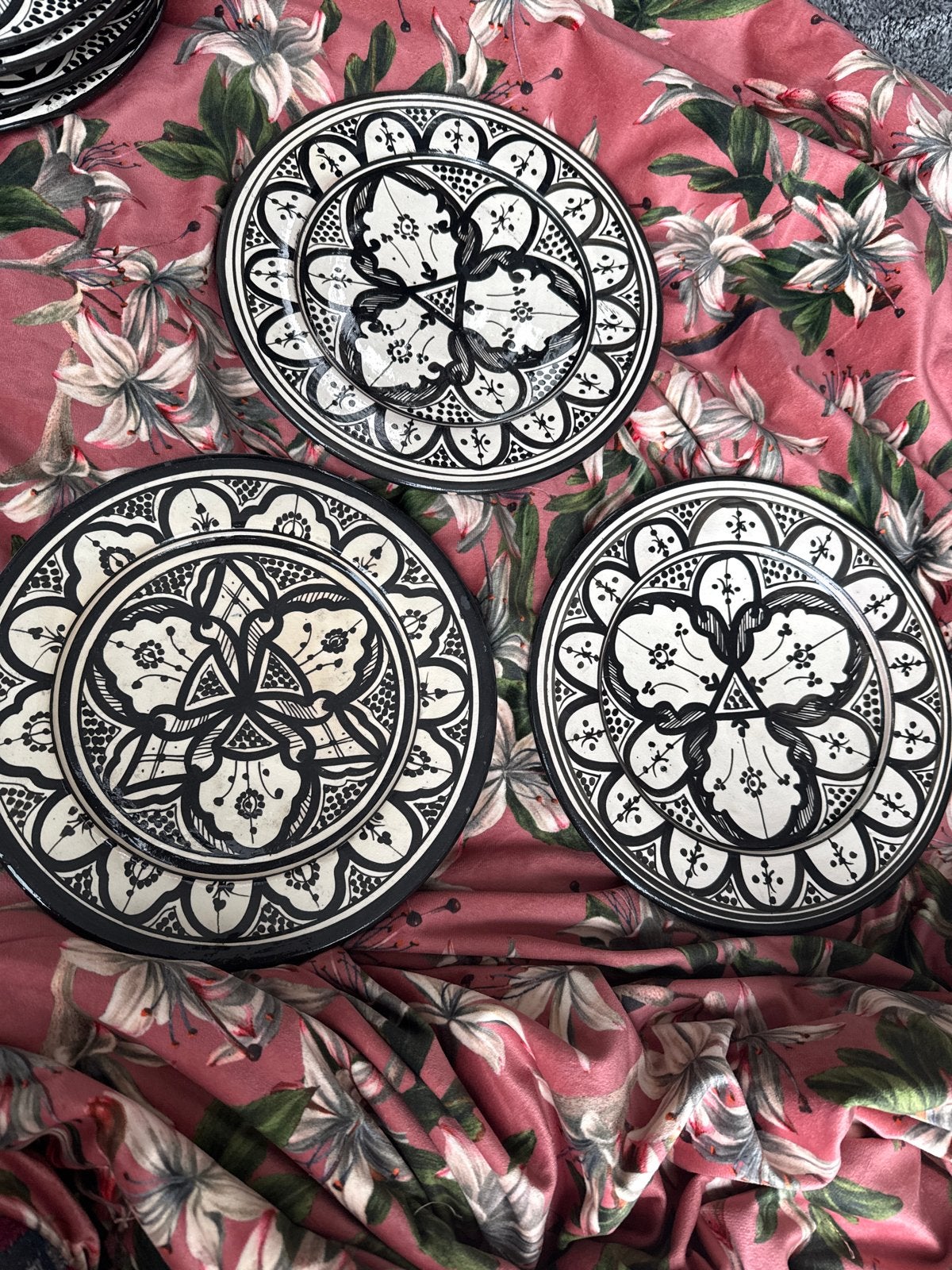 Set van 3 Marokkaanse handgemaakte decoratieve borden, Ophalen of Verzenden