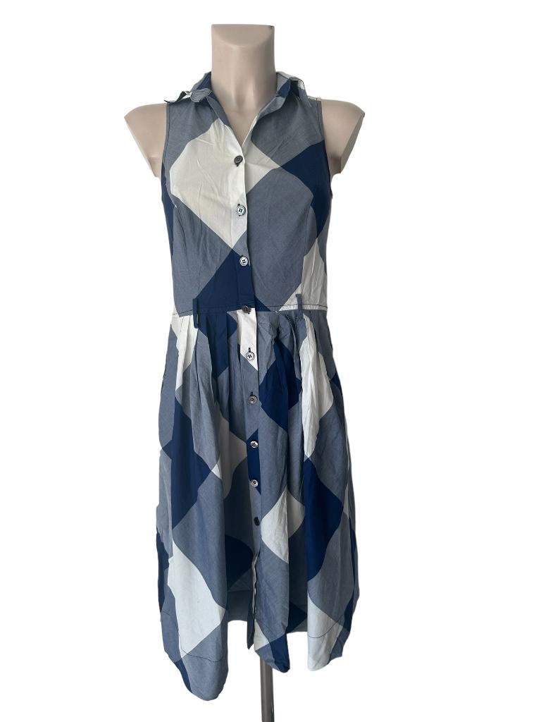 Zenggi jurk S, Kleding | Dames, Jurken, Zo goed als nieuw, Blauw, Onder de knie, Ophalen of Verzenden