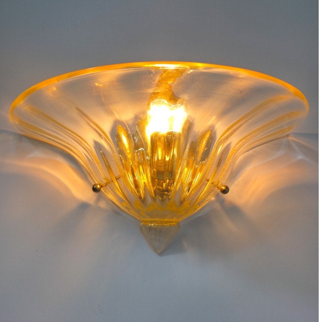 set Barovier & Toso Murano wandlampen 60's italiaans, Gebruikt, E14 (klein), Ophalen of Verzenden, Wandlamp