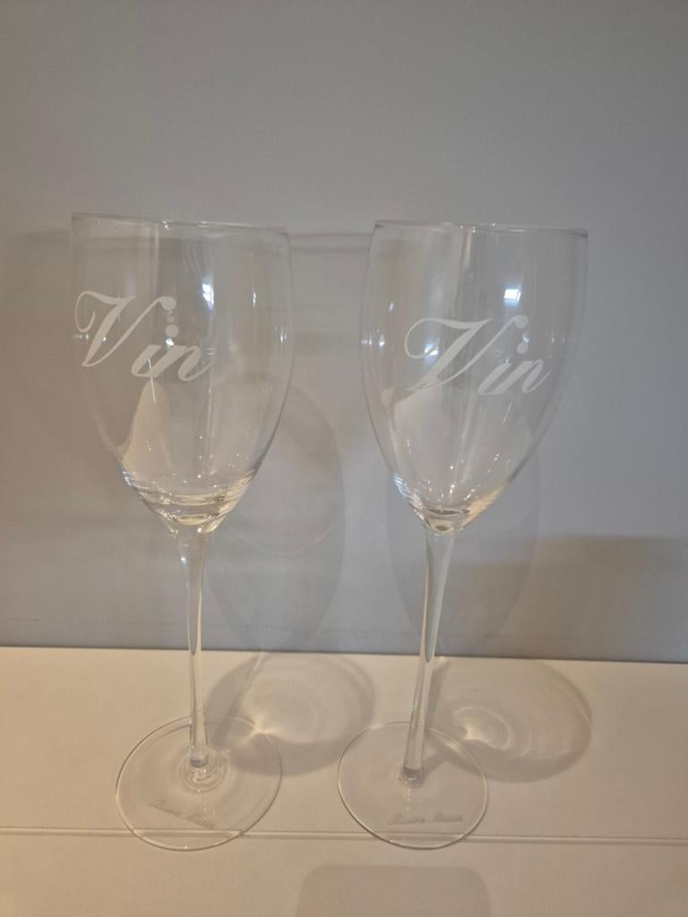 Riviera Maison - set van 2 wijnglazen, Ophalen, Wit, Nieuw, Glas