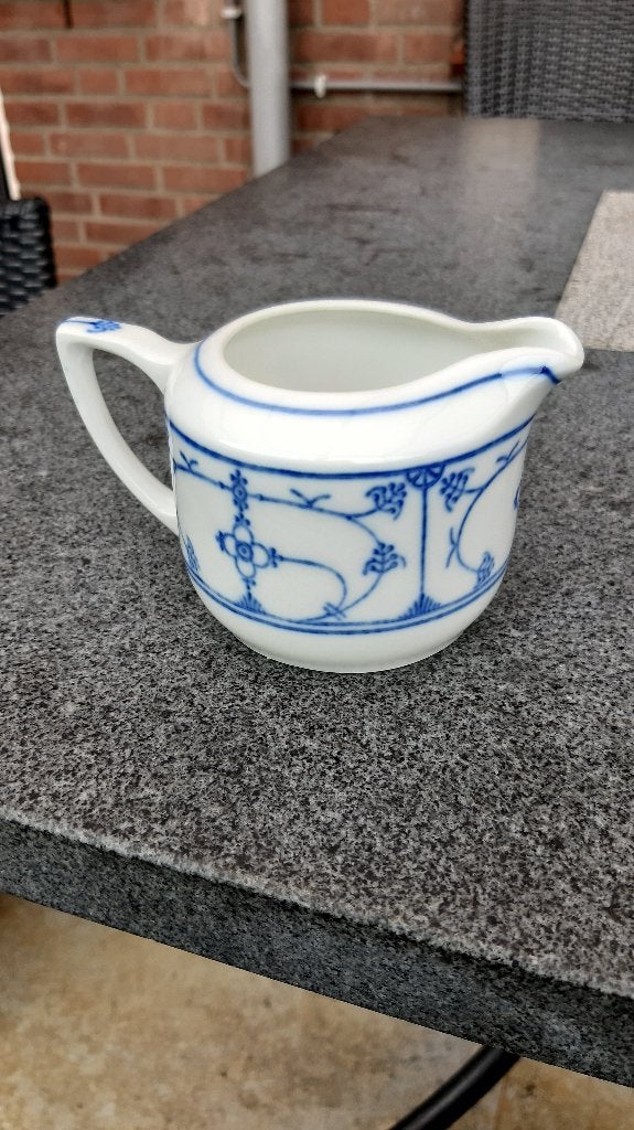Blauw Saks suikerpot en melk kannetje als set, Overige merken, Overige typen, Vintage, Ophalen of Verzenden