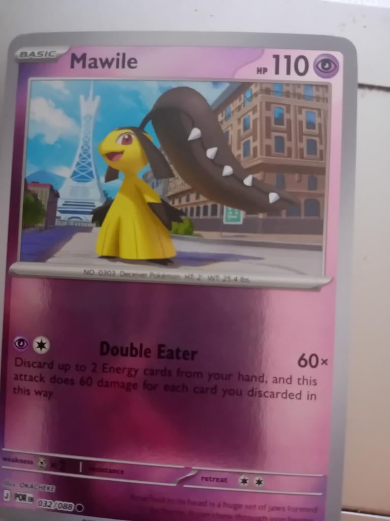 Mawile Pokémon Kaart - HP 110 - 032/088, Ophalen of Verzenden, Gebruikt, Losse kaart, Foil