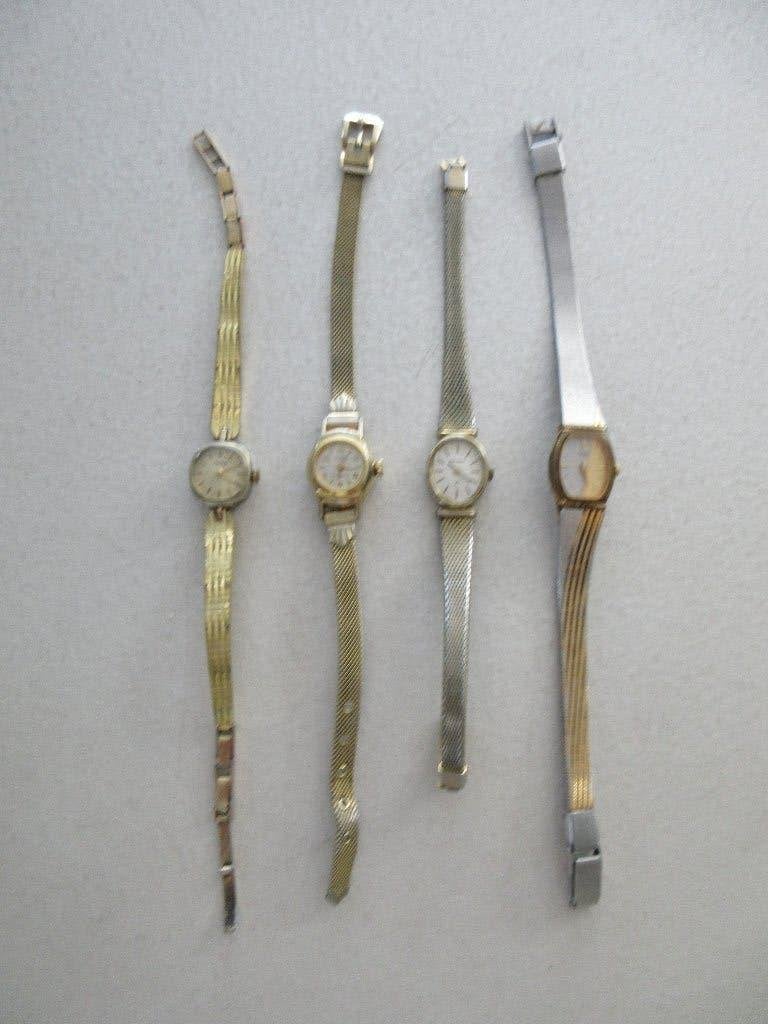 4x dameshorloge horloge Pontiac, Prisma, Pulsar en Orima, Overige merken, Gebruikt, Polshorloge, Overige materialen
