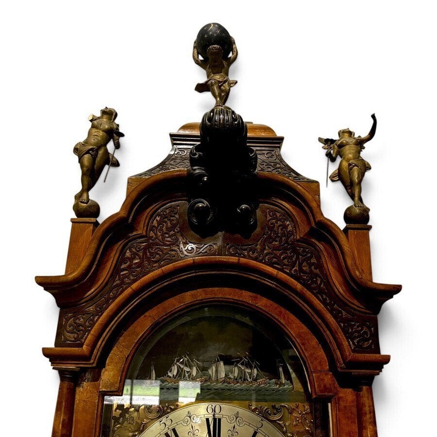 Een 18e eeuws Amsterdamse staand horloge, Antiek en Kunst, Ophalen of Verzenden