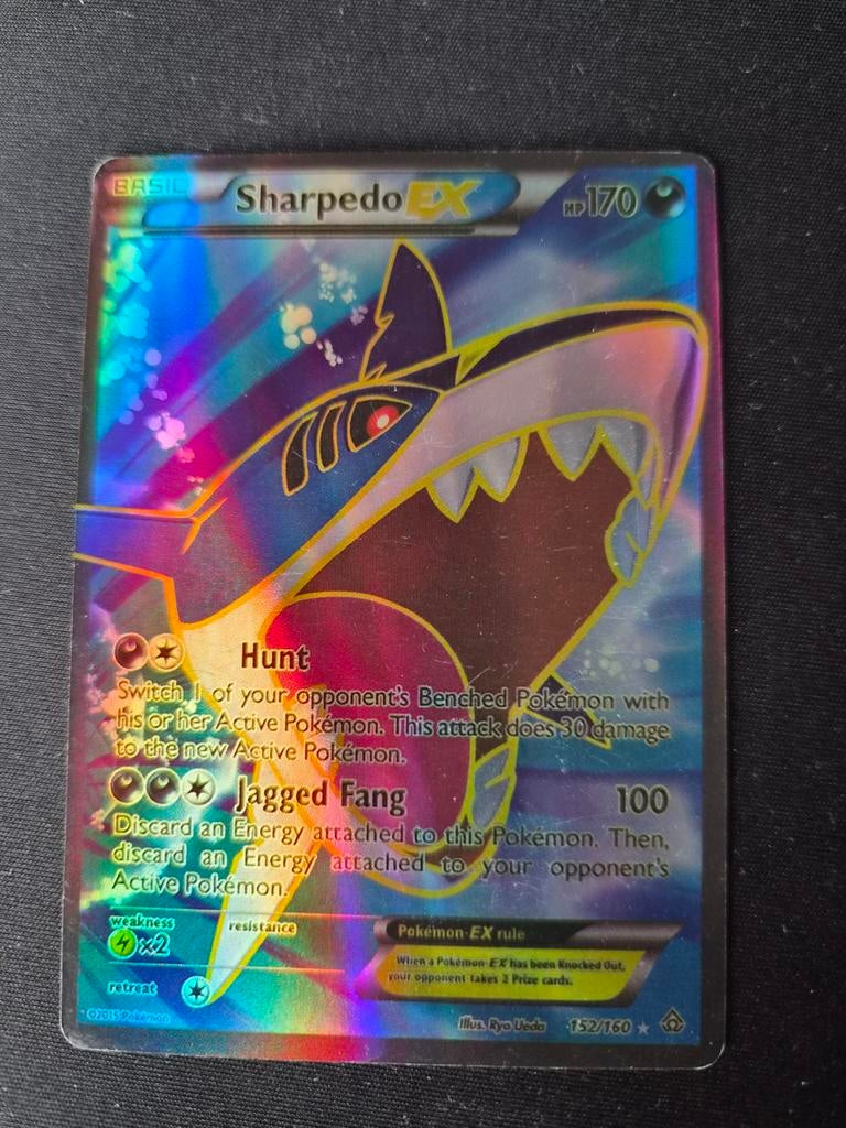 Sharpedo EX 152/160 Pokémon Kaart XY Roaring Skies Foil, Ophalen of Verzenden, Zo goed als nieuw, Losse kaart, Foil