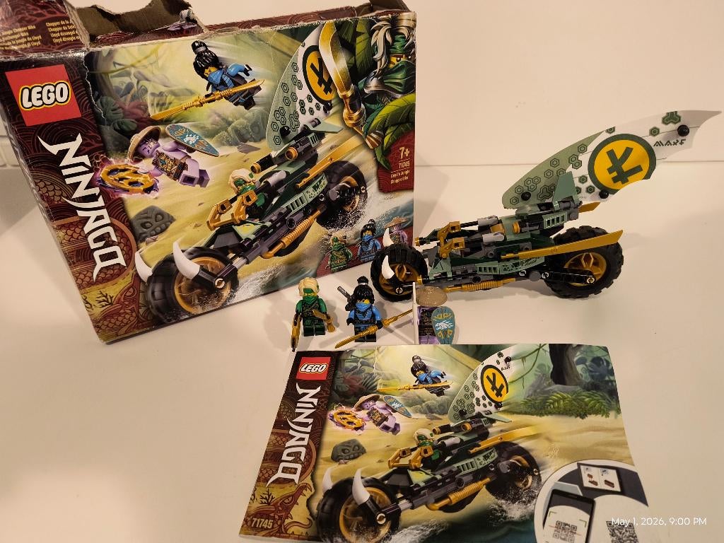 LEGO Ninjago 71745 Lloyd's Jungle Chopper Bike compleet, Ophalen of Verzenden, Zo goed als nieuw, Complete set, Lego