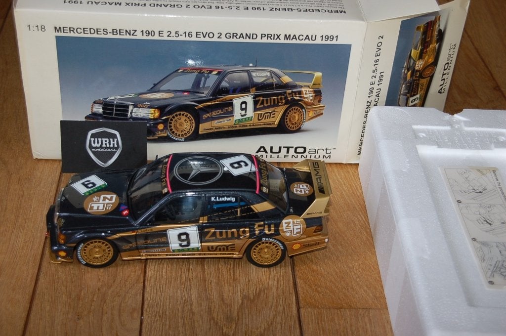 1:18 MERCEDES 190 EVO DTM MACAU #9 Autoart 89135 WRH, Hobby en Vrije tijd, Verzenden, Zo goed als nieuw, Auto, Autoart