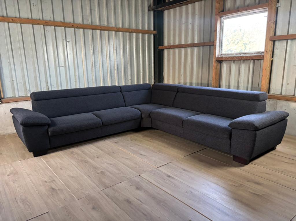 Moderne donkergrijze hoekbank - GRATIS BEZORGING, Huis en Inrichting, Banken | Bankstellen, Ophalen, 250 tot 300 cm, 100 tot 125 cm