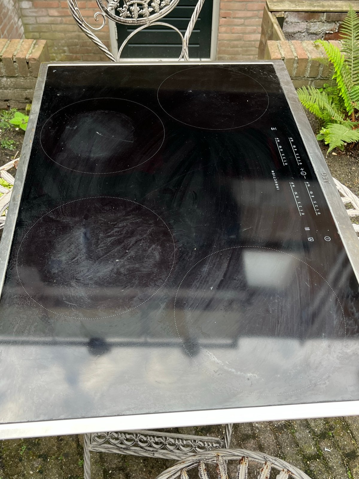 AEG IKB84401XB Inductiekookplaat - 4 zones, Ophalen, Gebruikt, 4 kookzones, Inbouw