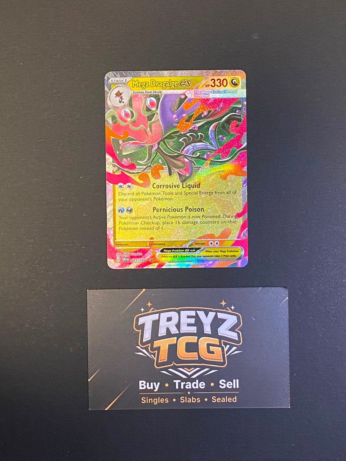 Mega Dragalge EX 065/086 Pokémon Chaos Rising, Ophalen of Verzenden, Zo goed als nieuw
