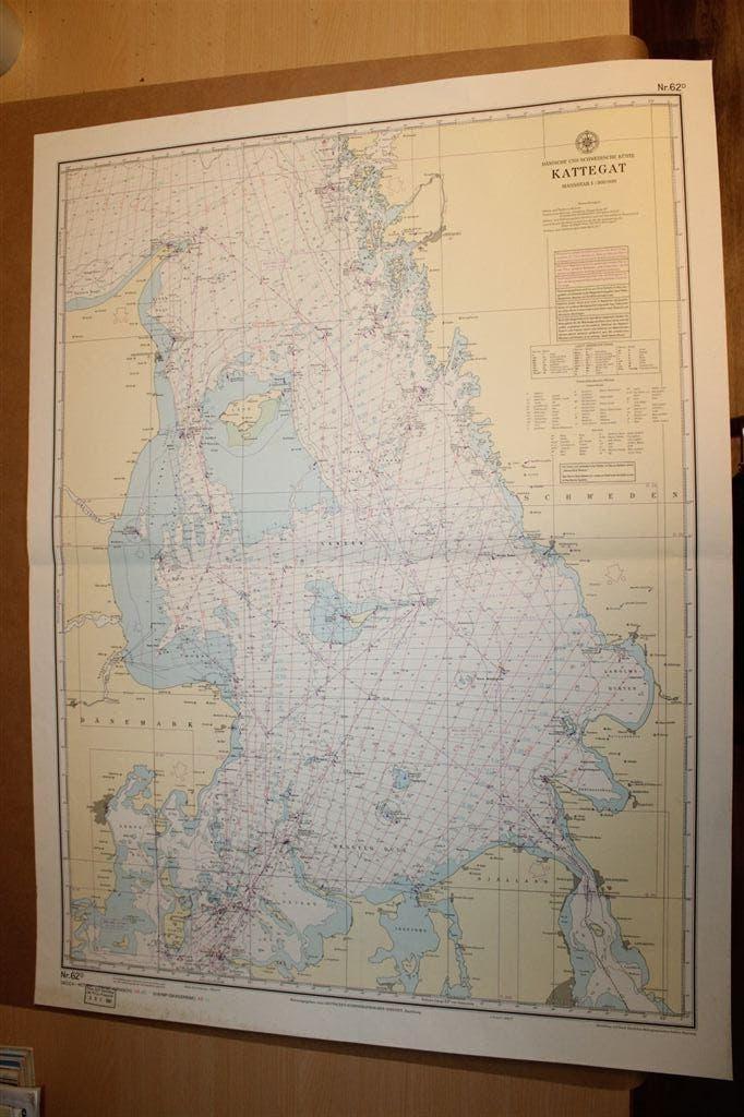 Oude zeekaart / nauatische kaart - Kattegat Scandinavië, Ophalen of Verzenden, 1800 tot 2000, Nederland, Landkaart