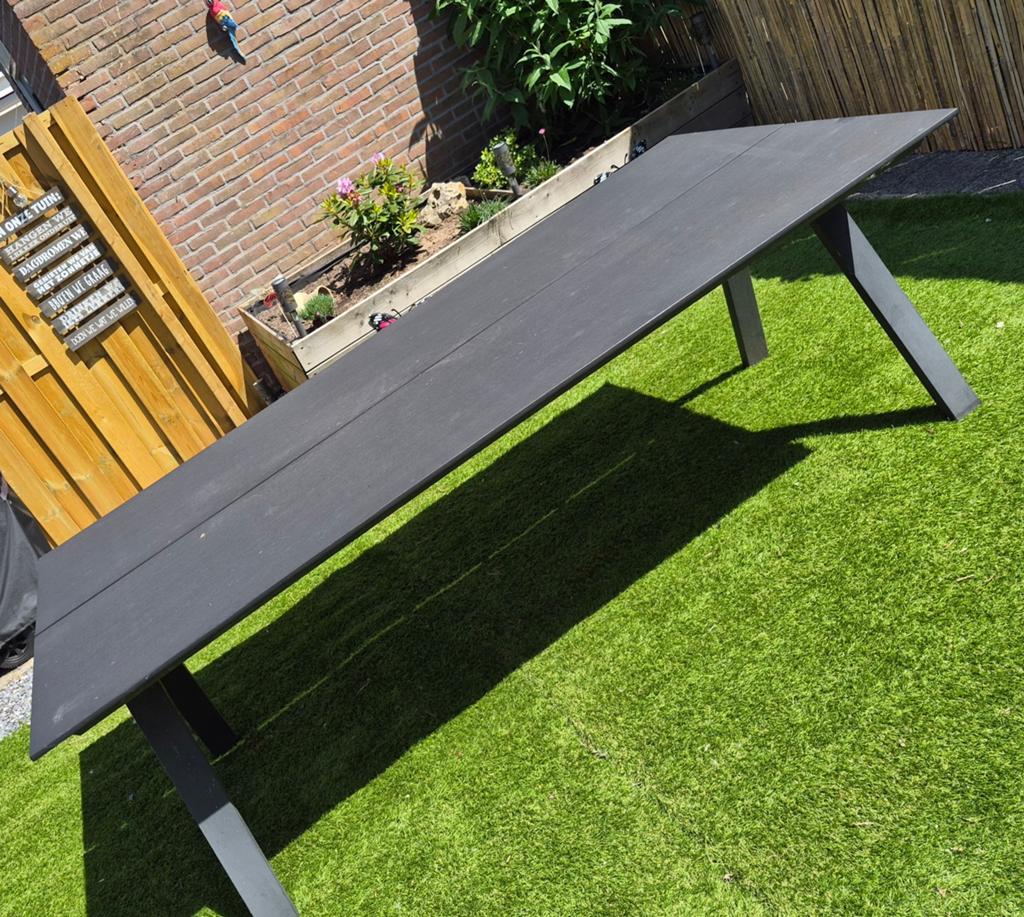 Tuintafel  B100xL220 zwart, Ophalen, Zo goed als nieuw, Rechthoekig