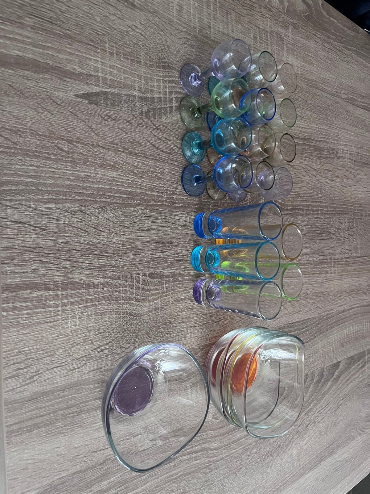 Shotjes glazen en 4 borrel schalen, Ophalen, Overige stijlen, Glas, Schaal of Schalen