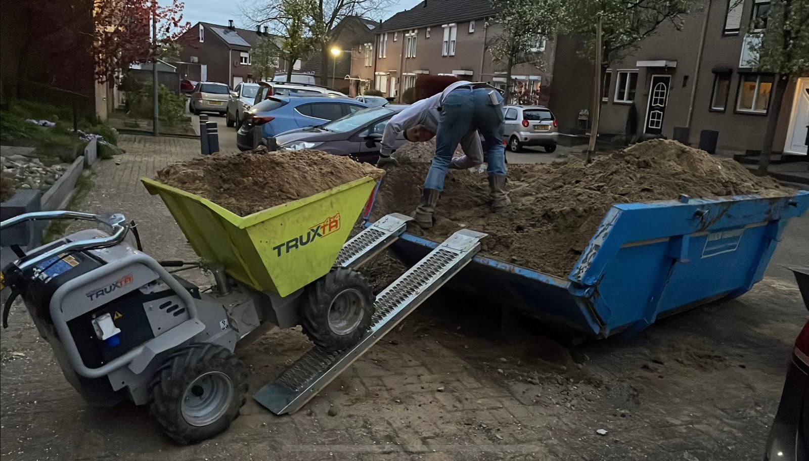 Truxta Bendie accudumper,gronddumper,elektrische EB450/EB500, Tuin en Terras, Kruiwagens, Ophalen of Verzenden, Zo goed als nieuw