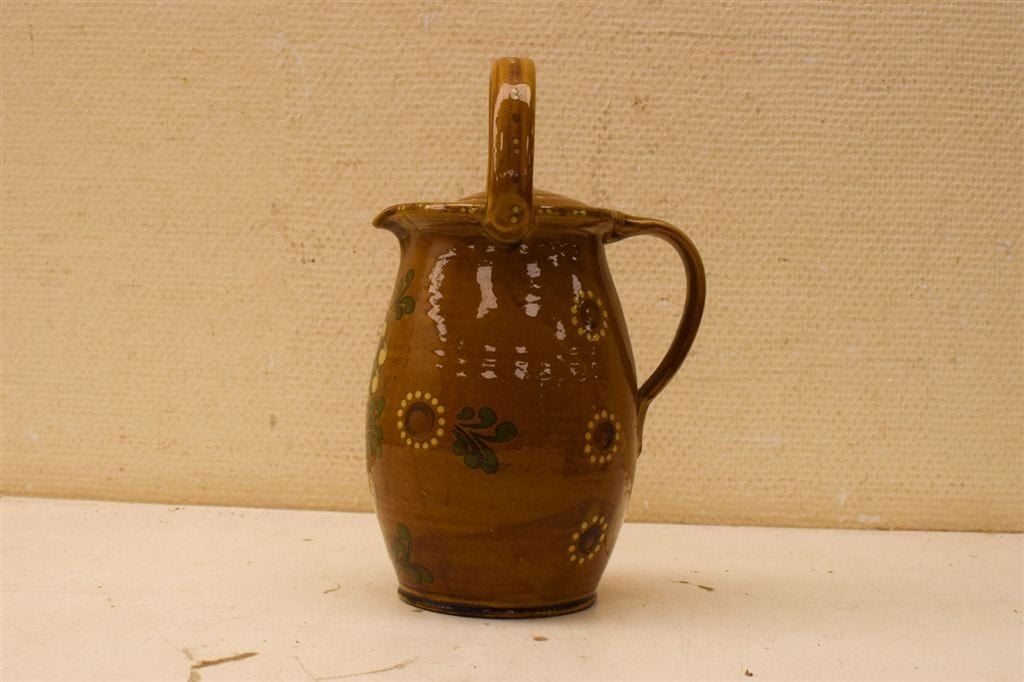 Franse Brocante Tuitkan Met Deksel 45527, Gebruikt, Ophalen of Verzenden, Bord(en), Overige stijlen