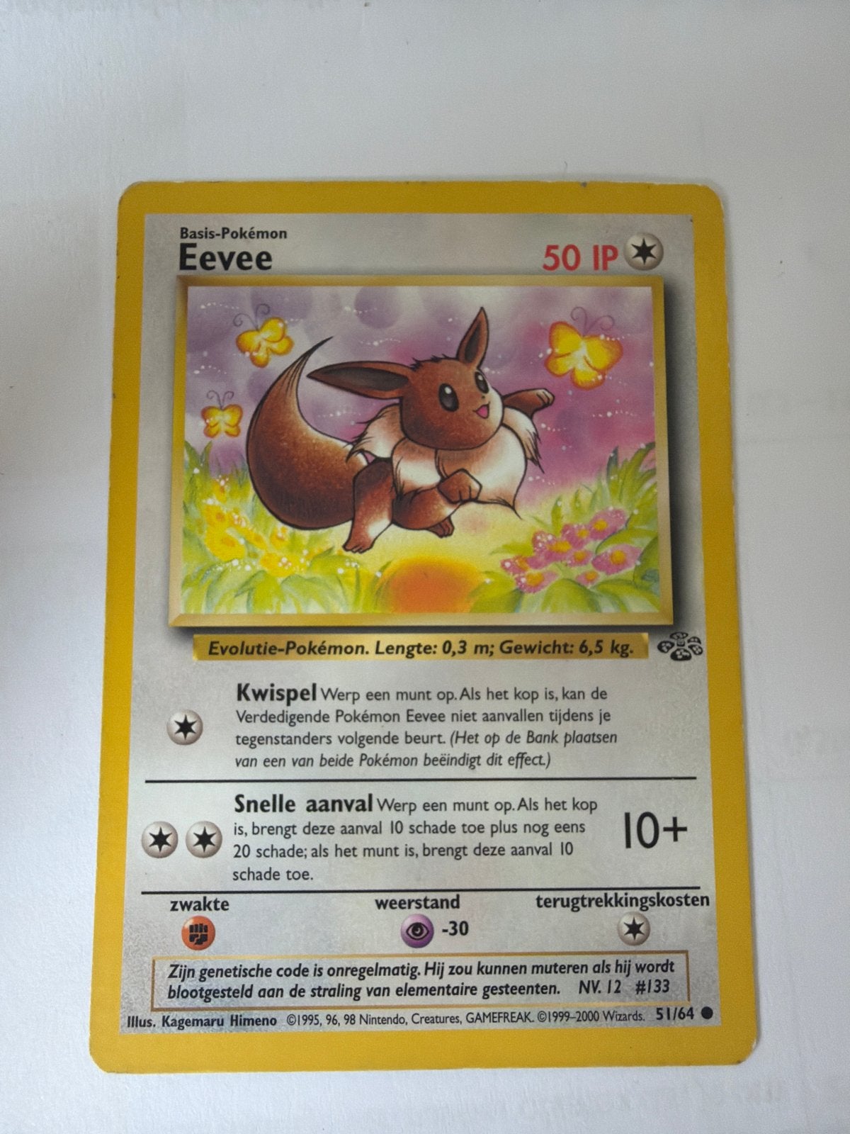 Pokémon Kaart Eevee 50 IP Basis-Pokémon, Ophalen of Verzenden, Gebruikt, Losse kaart