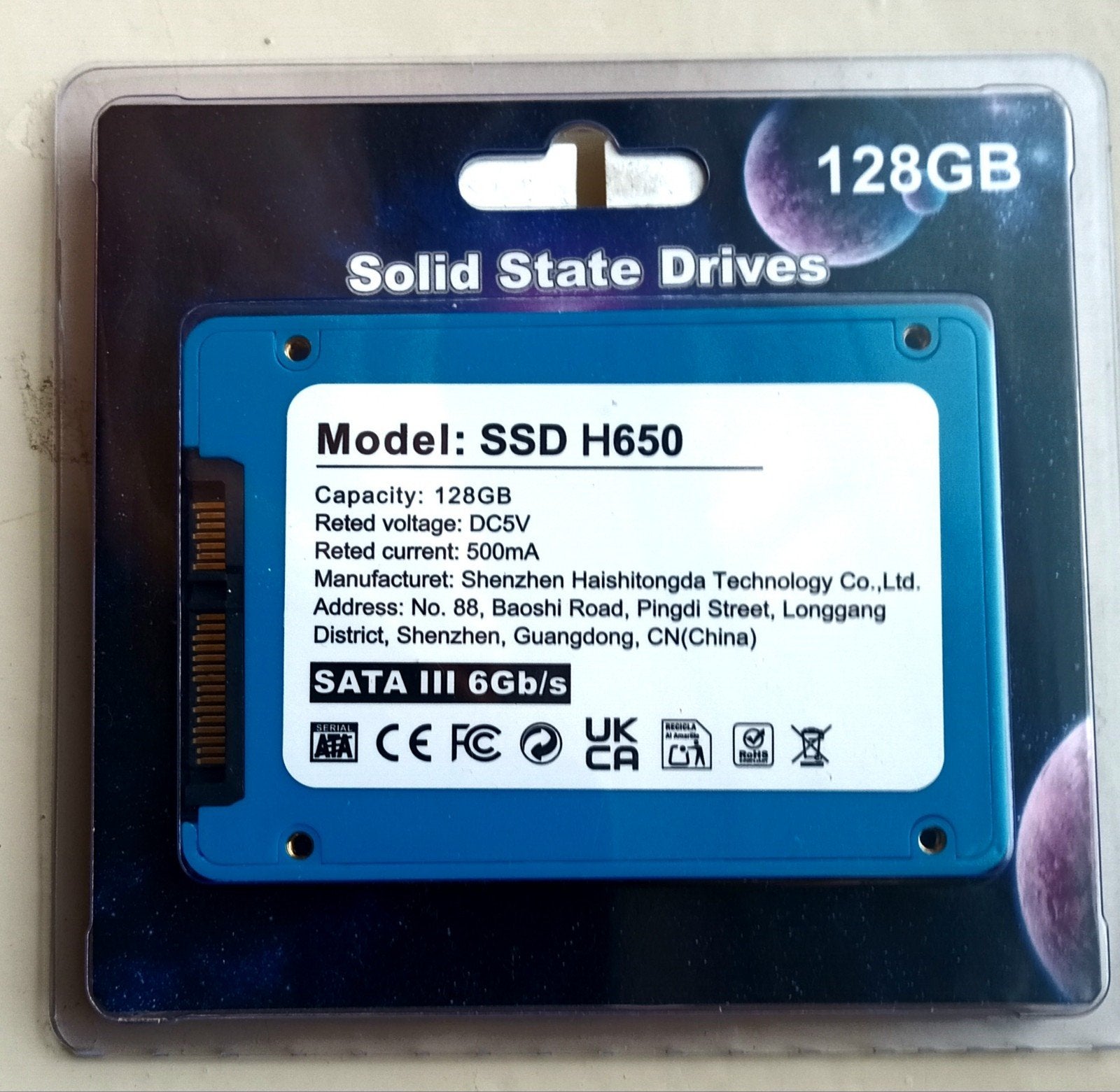 SSD H650 128GB SATA III 6Gb/s - Nieuw in verpakking, Computers en Software, Harde schijven, Server, Nieuw, Ophalen of Verzenden
