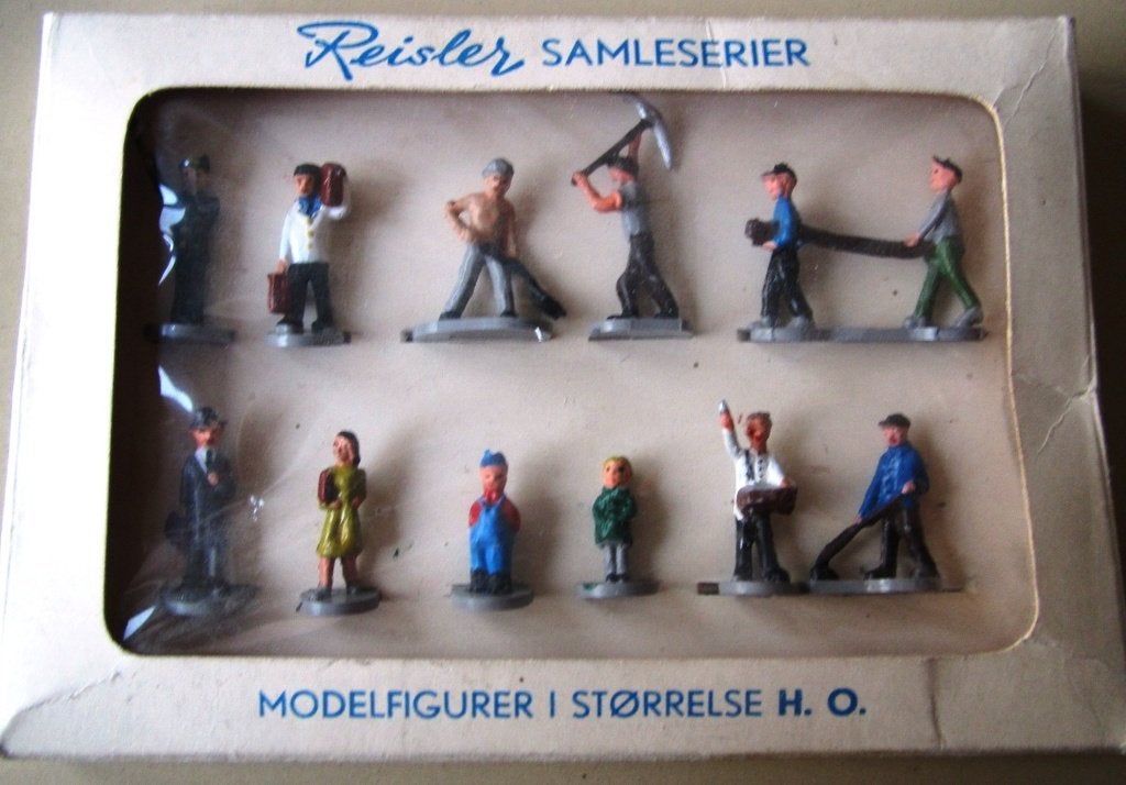 Reisler H0 Spoormensen Set 12 figuren in OVP vintage Märklin, Overige merken, Gelijkstroom of Wisselstroom, Overige typen, Nieuw