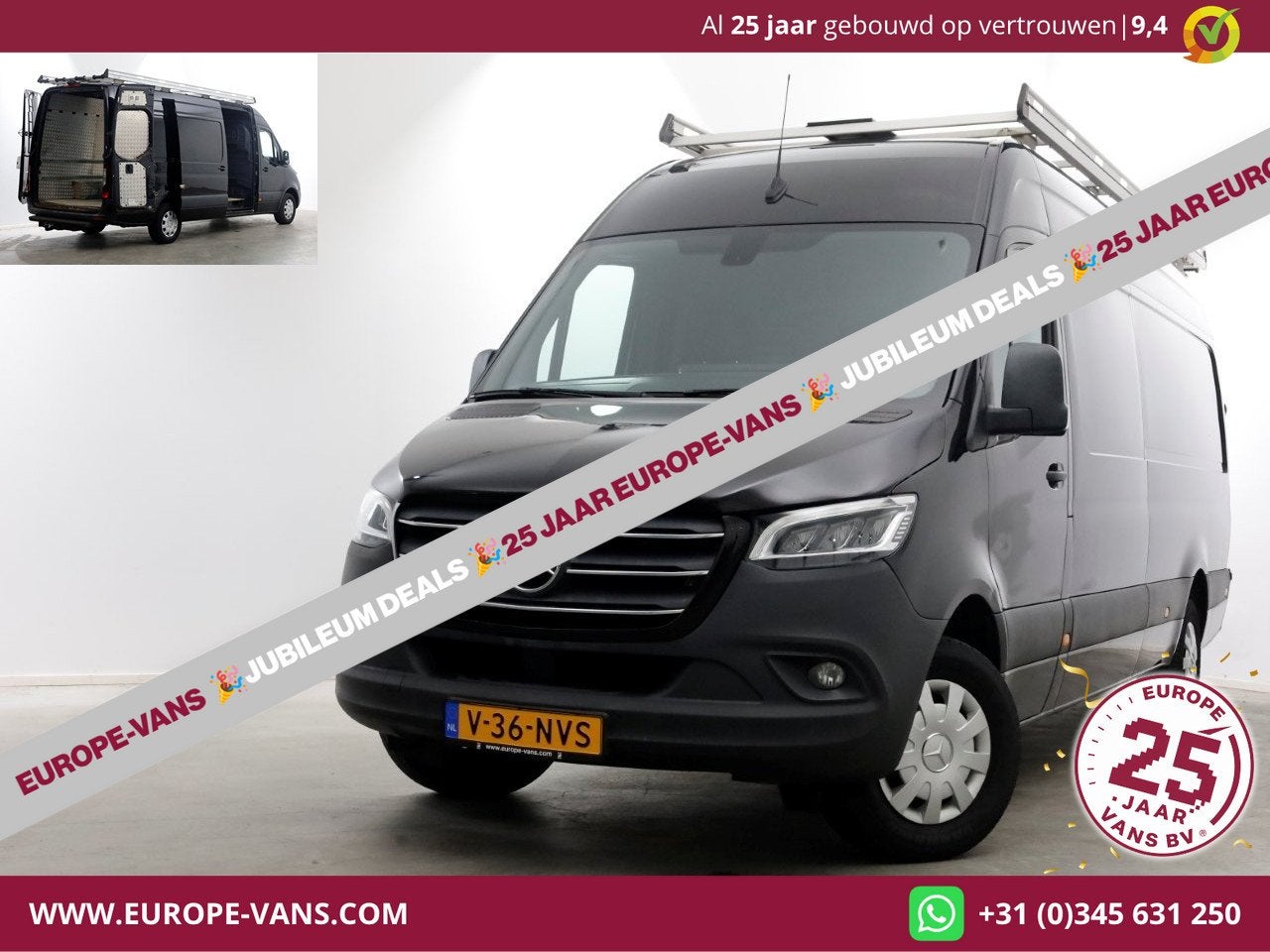 Mercedes-Benz Sprinter 314 CDI 143pk RWD 7G Automaat L3H2 Ma, Auto's, Automaat, Gebruikt, Euro 6, Zwart