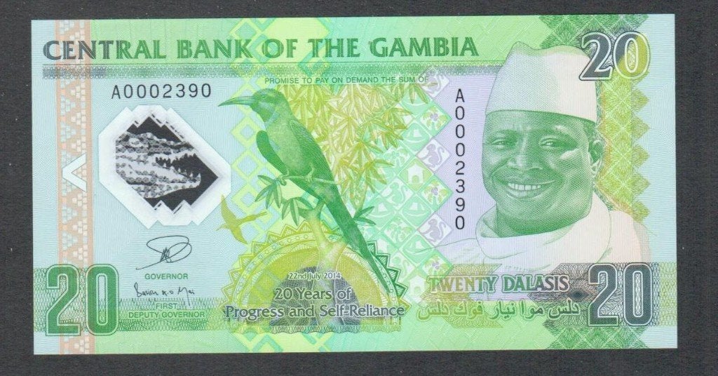 Bankbiljet - GAMBIA - 20 Dalasis 2014, Ophalen of Verzenden, Overige landen, Los biljet