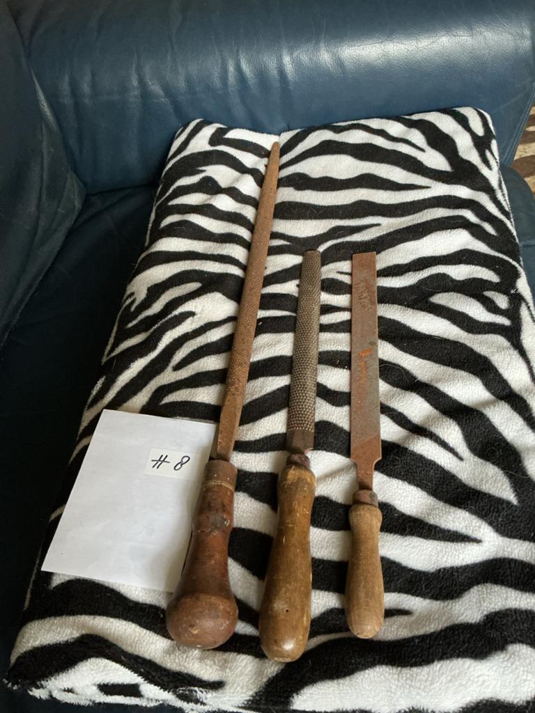 Drie vintage vijlen met houten handvatten, Ophalen of Verzenden