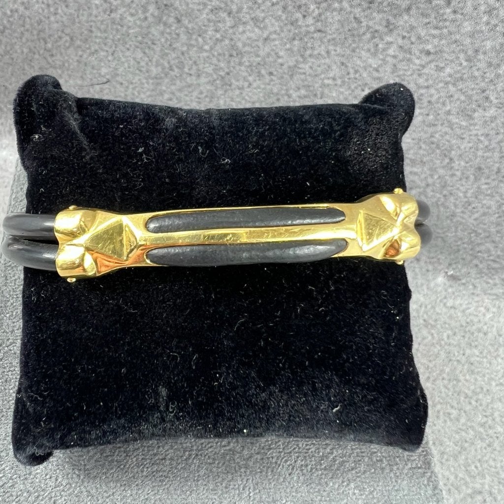Gouden Armband | 18k | 23,84g |rubberen band| 22cm | 417664, Ophalen of Verzenden, Gebruikt, Goud, Goud