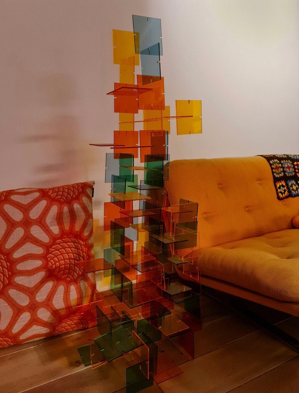 Vintage Plexiglas Bouwset - Kleurrijk en Creatief, Ophalen, Abstract, Gebruikt, Meerkleurig