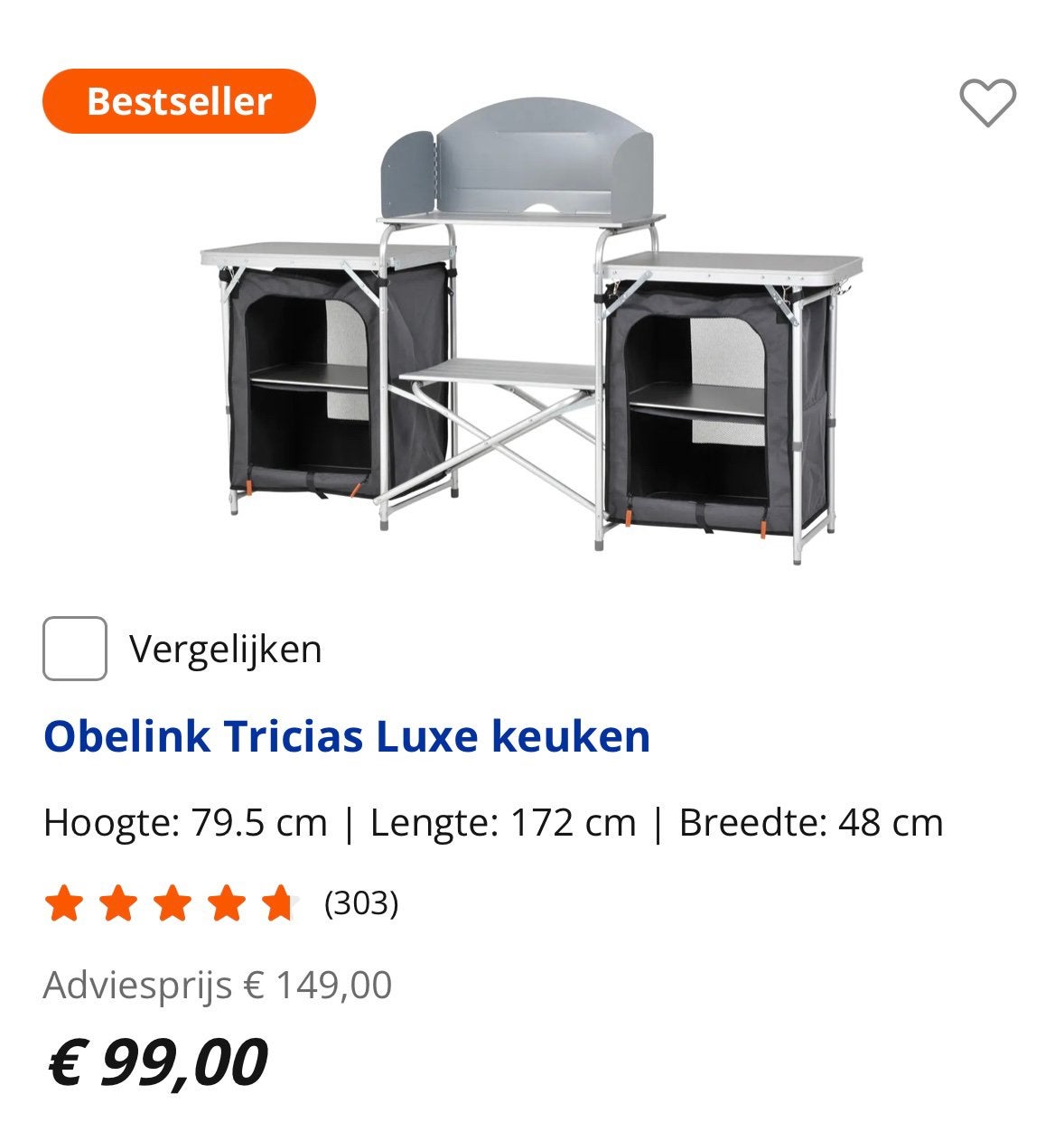 Keuken meubel vakantie, Ophalen of Verzenden, Zo goed als nieuw, Campingkast