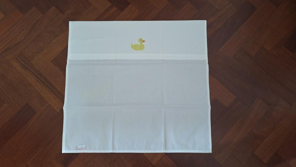 Cottonbaby wieglaken met geborduurd eendje nieuwstaat, Jongetje of Meisje, Wit, Overige typen, Nieuw