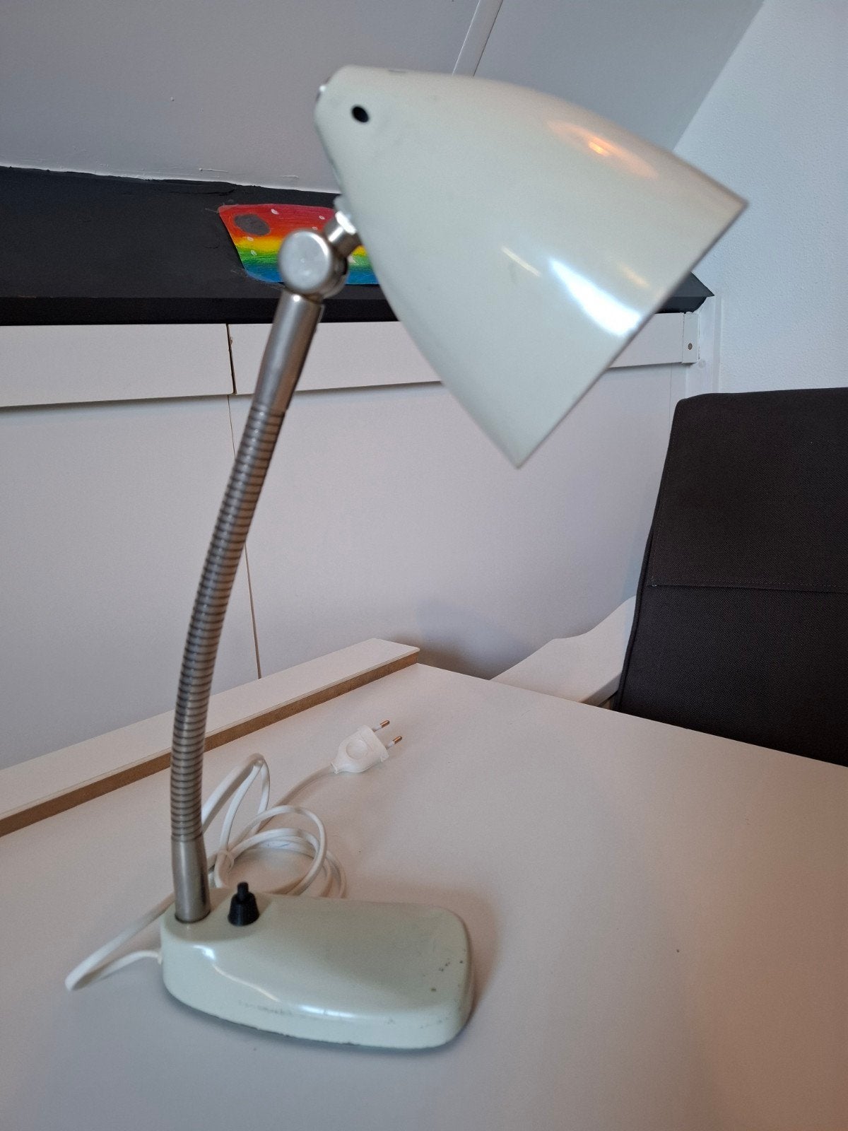 Vintage Hala Zeist Bureaulamp - Zwanenhals Jaren '60/'70, Beige, Bureaulamp, Gebruikt, Overige merken