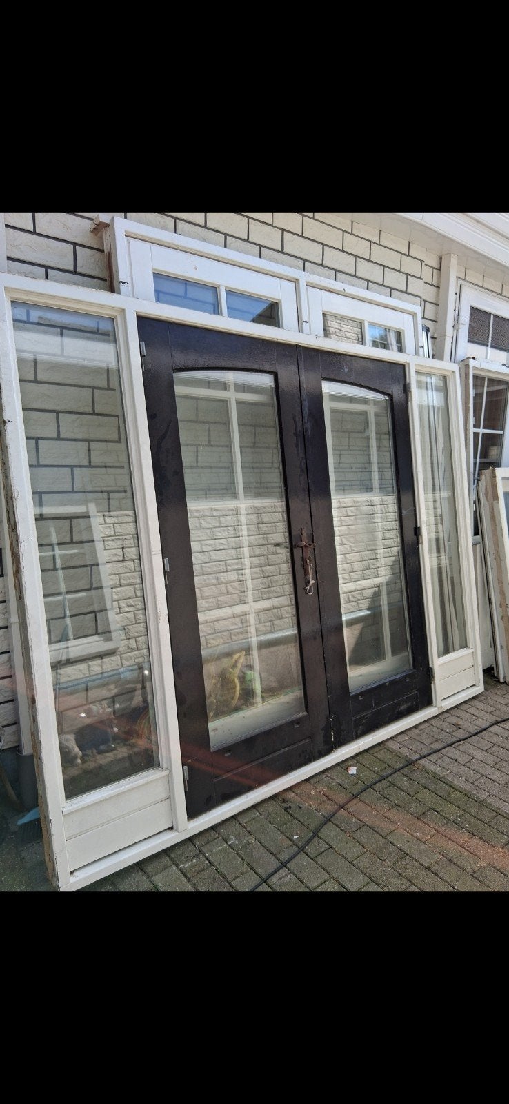 Tuindeuren met zijlichten En kozijn, Ophalen, Gebruikt, Deurkozijn, 225 cm of meer