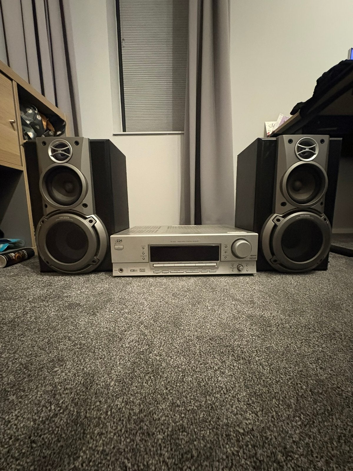 JVC Receiver + Technics SB-EH750 Speakers werkende set, Ophalen, Gebruikt, JVC, 70 watt of meer