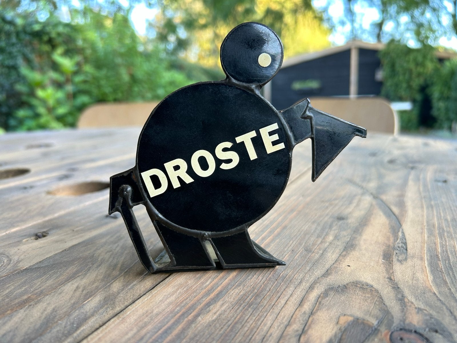 Vintage Droste Cacao reclamebeeldje, Ophalen of Verzenden, Gebruikt, Reclamebord