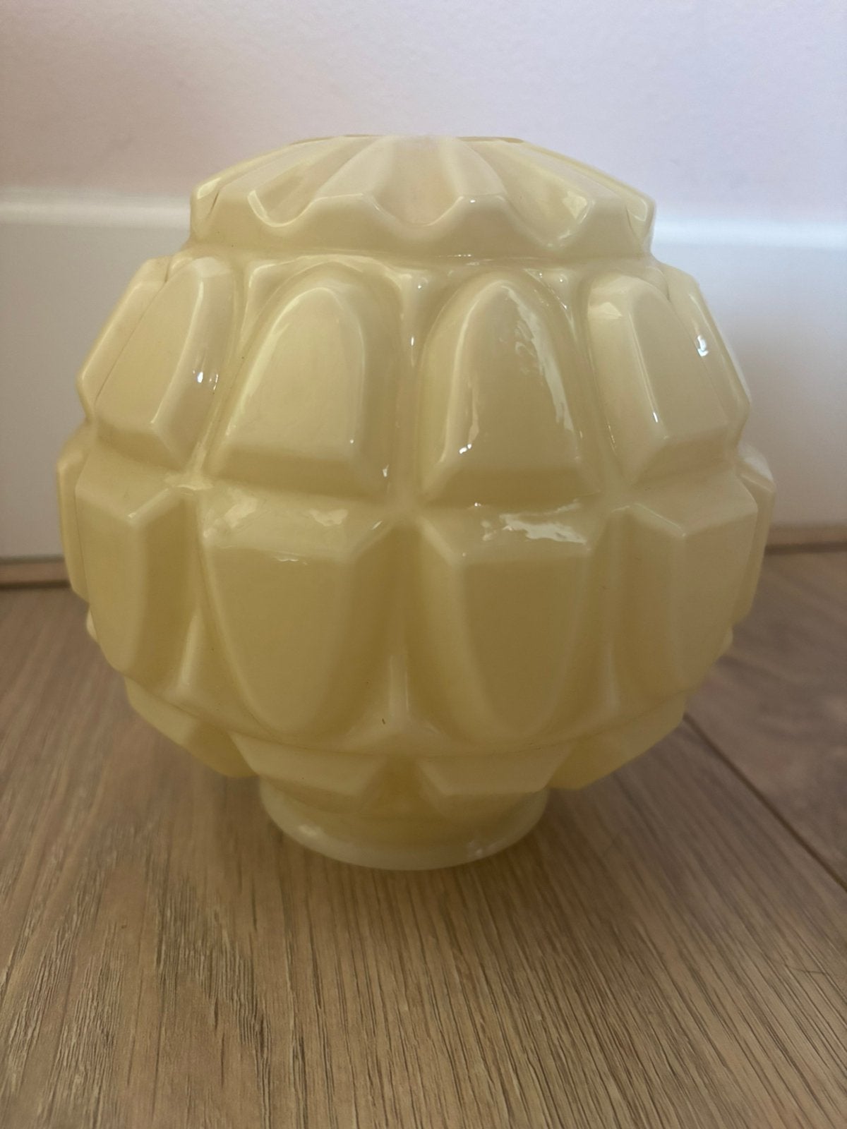 Licht gele thabur lampen kap, Thabur, Hanglamp, Art deco, Geel
