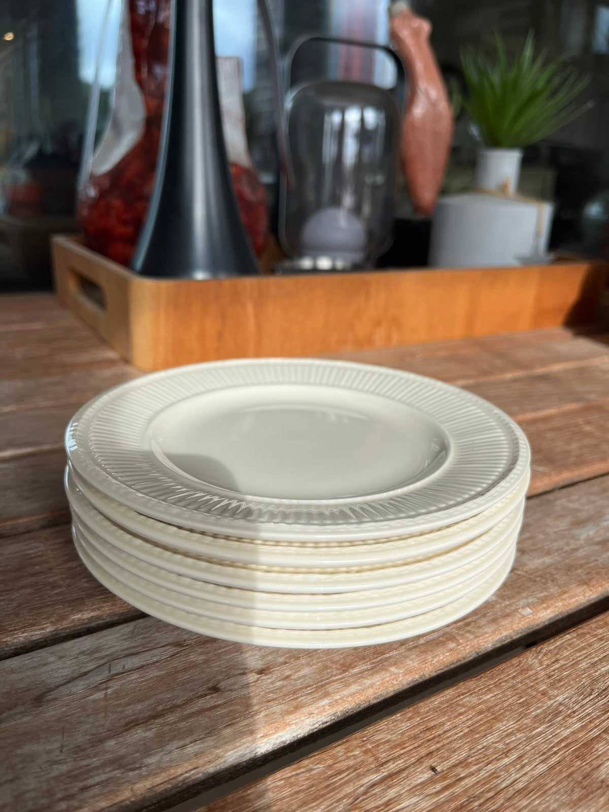 6x gebaksbordje klein Wedgwood Edme 16 cm., Ophalen of Verzenden
