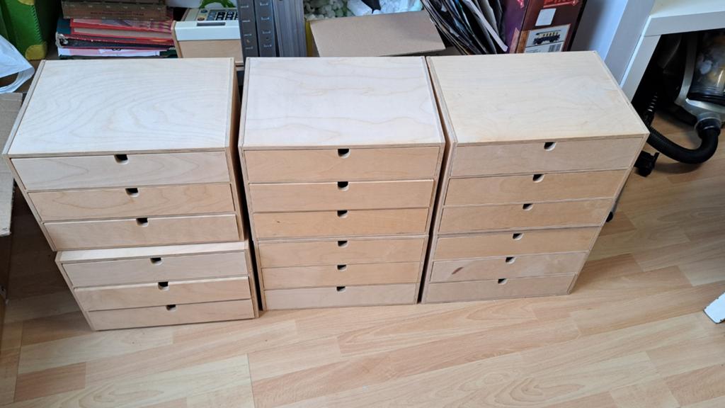 6x Ikea Moppe ladekastje, Huis en Inrichting, Kasten | Ladekasten, Minder dan 50 cm, Ophalen of Verzenden, Zo goed als nieuw, 3 of 4 laden