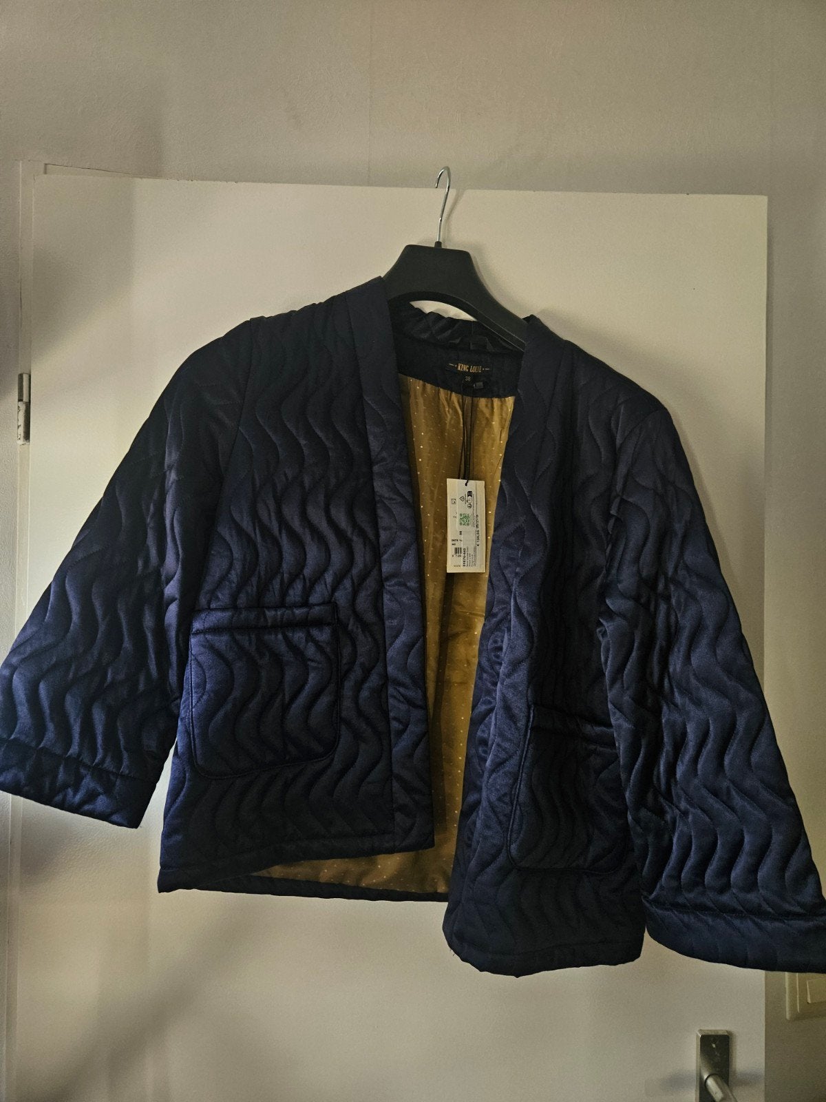 King Louie  Jasje Satijn Blauw Maat 38 Nieuw, Kleding | Dames, Maat 38/40 (M), Blauw, Nieuw, Ophalen of Verzenden