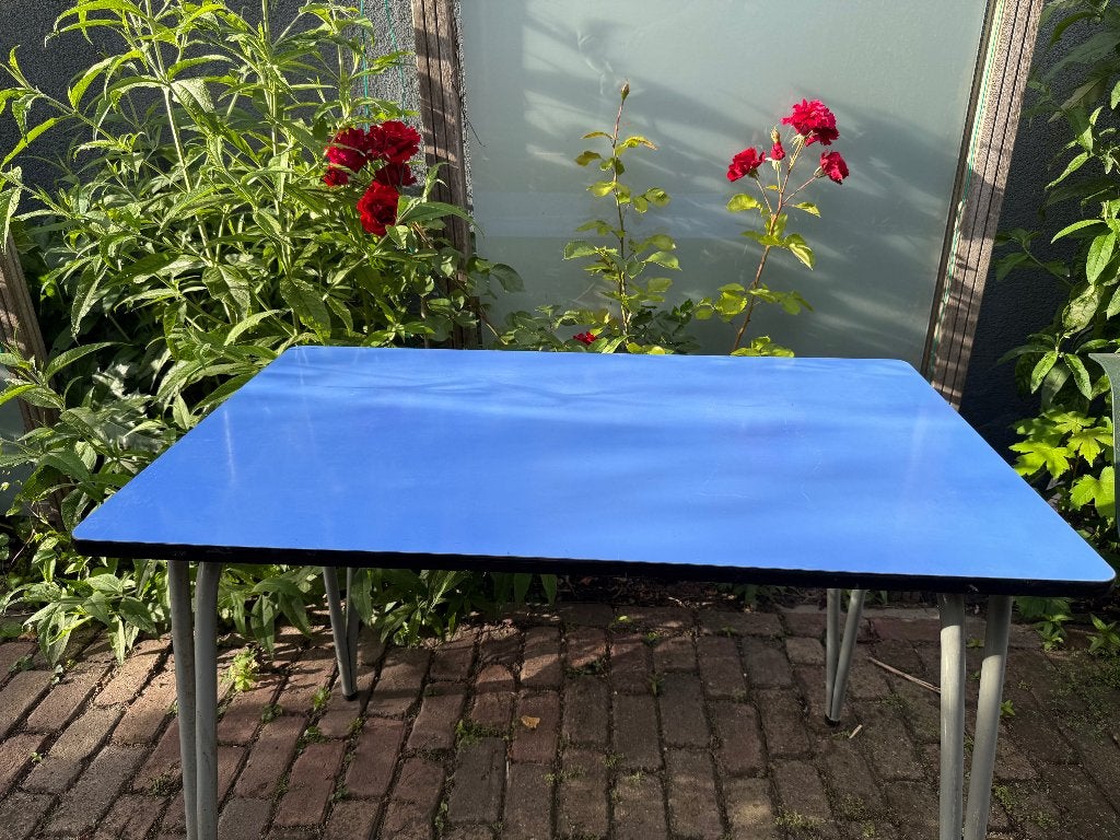 Jaren 50 keukentafel Willy van der Meeren formica metaal, Huis en Inrichting, Tafels | Eettafels, Ophalen, Gebruikt, 50 tot 100 cm
