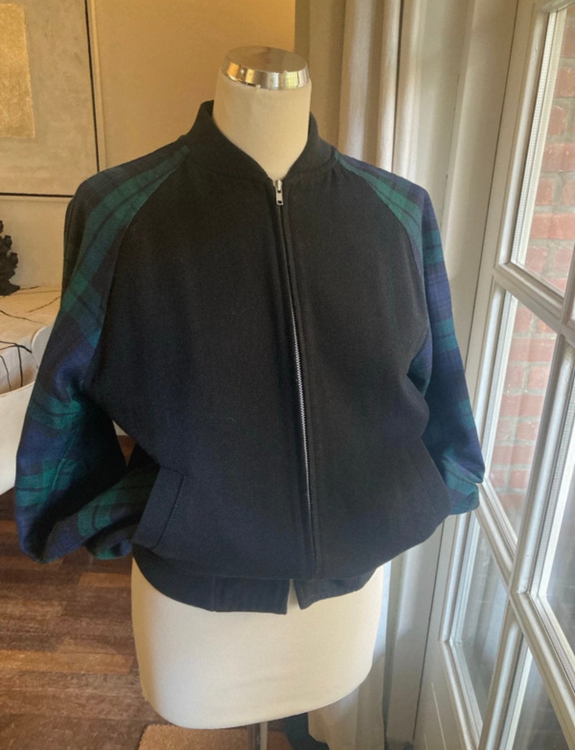 Comme des garçons. Tartan baseball jasje. M, Kleding | Dames, Ophalen of Verzenden, Zo goed als nieuw, Zwart