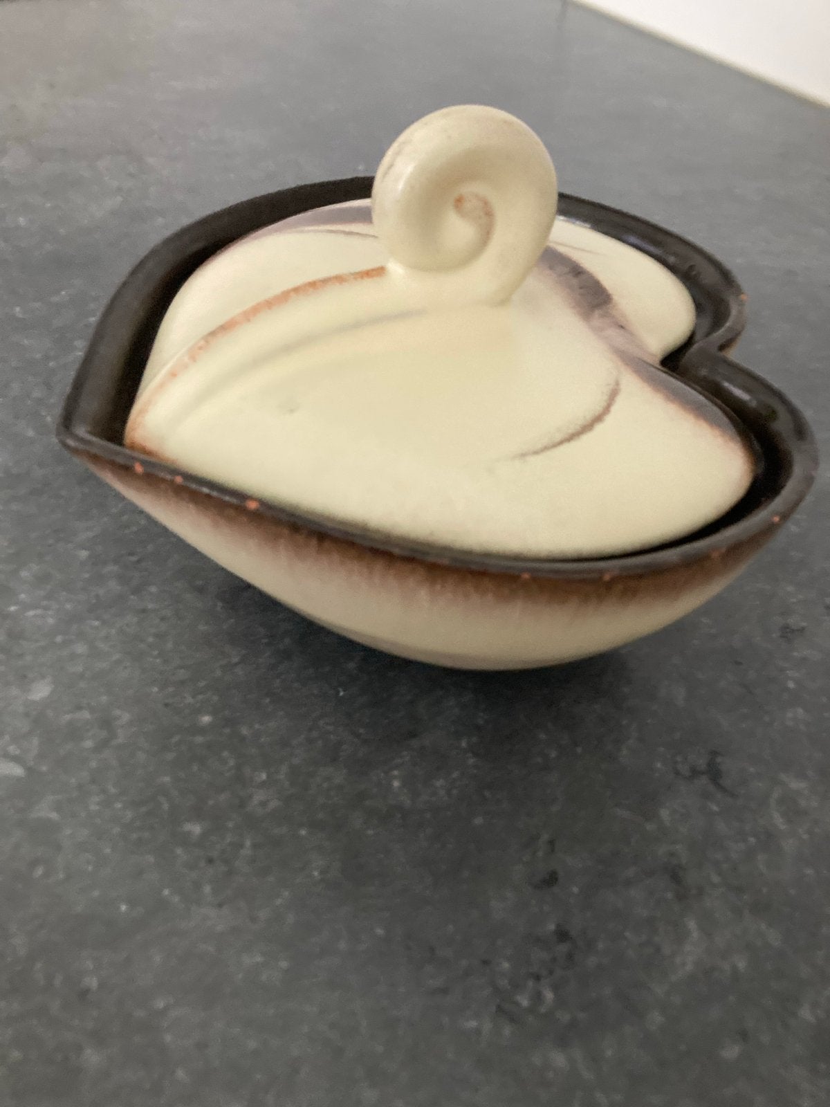 Vintage Hartvormig Keramiek Potje met Deksel, Ophalen of Verzenden
