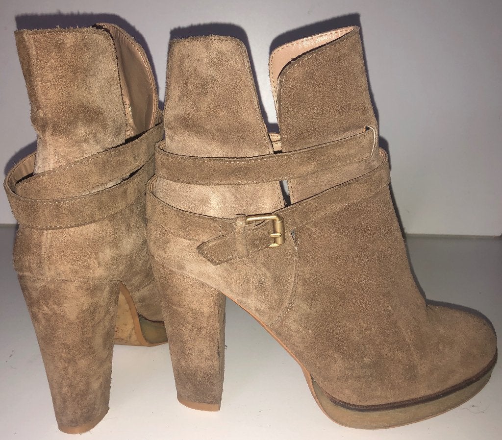 Zara beige suede leren SEXY enkel laarzen maat 37, Ophalen, Lage of Enkellaarzen, Zo goed als nieuw, Zara