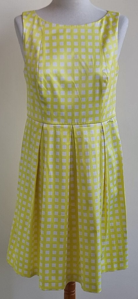 Styles by Steps geel/witte jurk mt. 38, Kleding | Dames, Jurken, Zo goed als nieuw, Maat 38/40 (M), Geel, Boven de knie, Ophalen of Verzenden